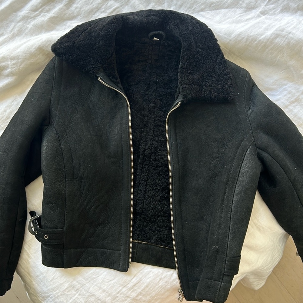 Black Suede Shearling jacket